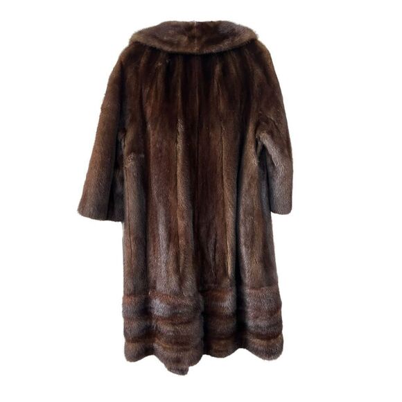 Vintage Schlampps Ranch Mink Fur Winter Coat Brown Women's Size Small - Picture 4 of 8
